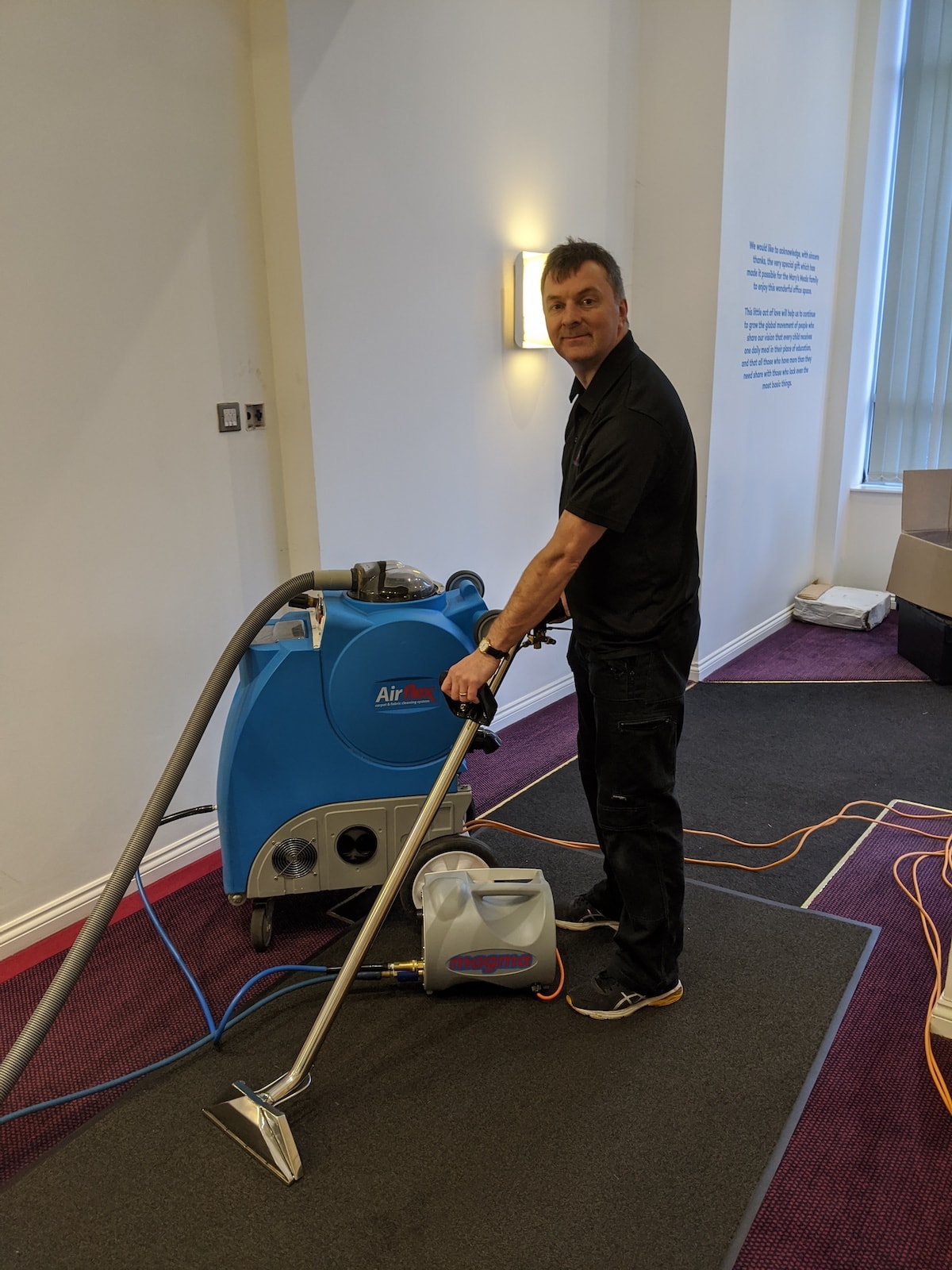 We Clean Offices Team with Commercial carpet cleaning equipment
